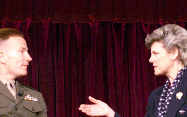 Marine Corps Officer Discusses Patriotism with TV Reporter