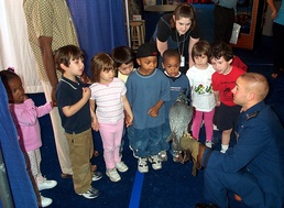 Air Force Academy Cadet Shares Falconry Expertise with Youngsters
