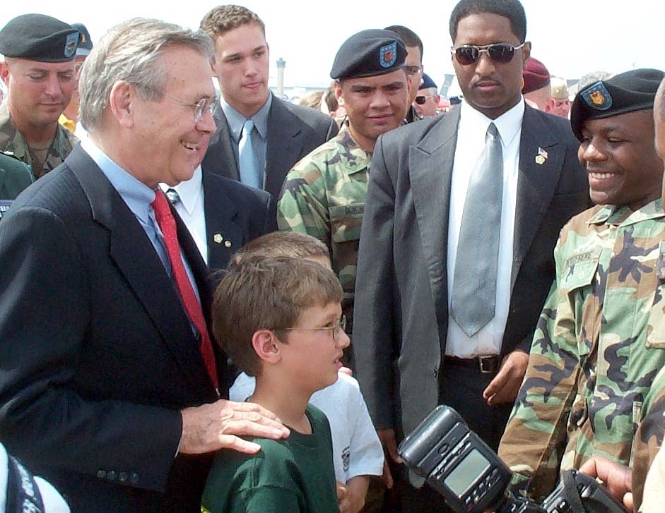 Rumsfeld Visits Troops at Joint Service Open House