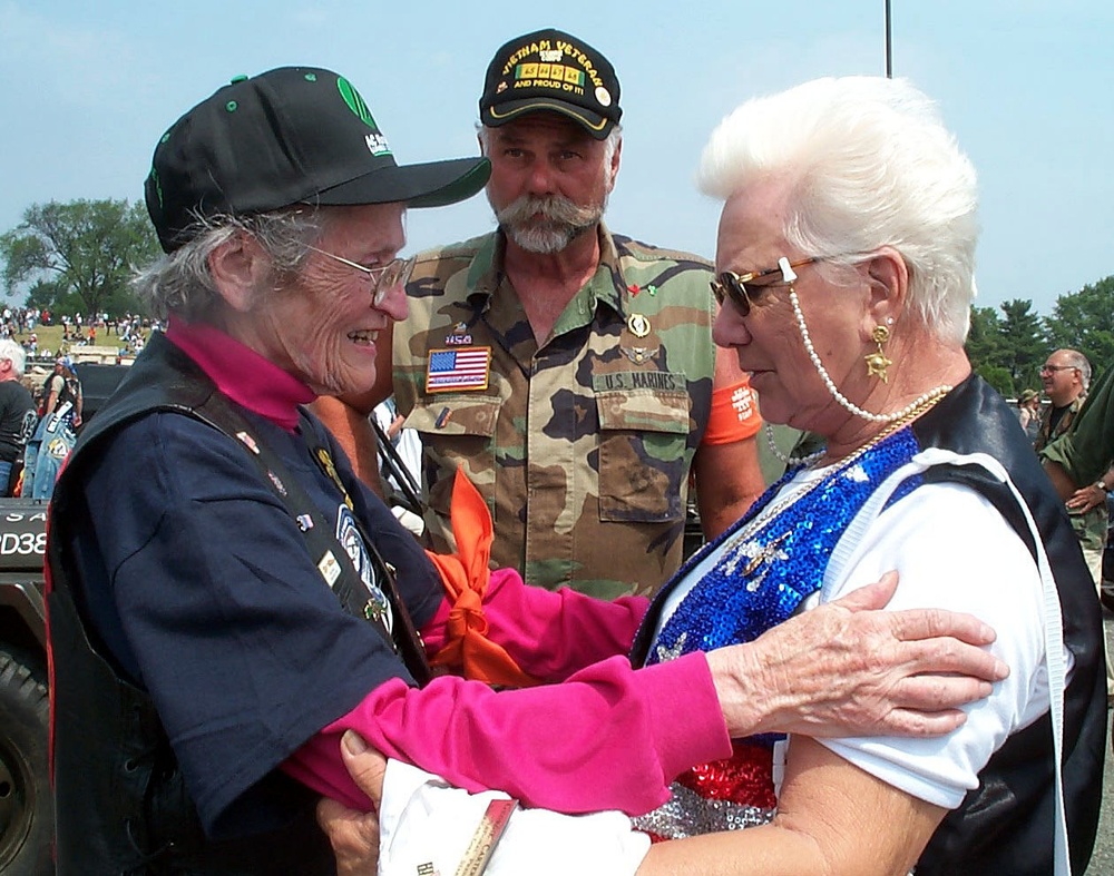 Vietnam Veteran Greets Gold Star Mother at Rolling Thunder Rally