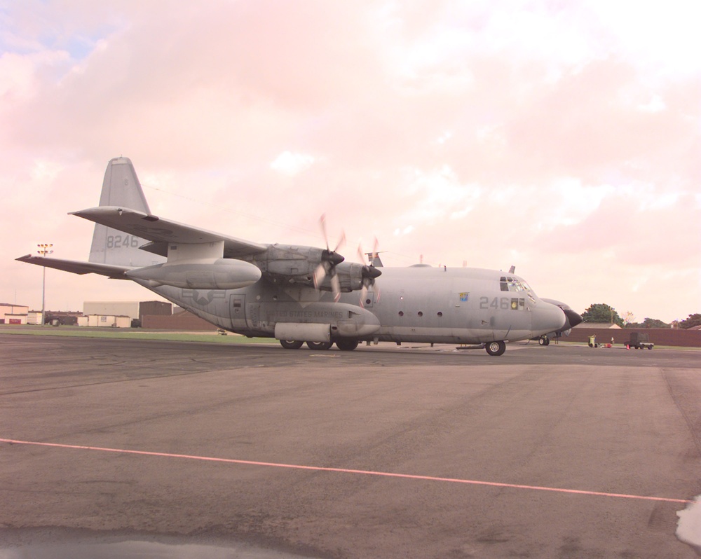U.S. Marine Corps KC-130 Refueling Aircraft Captured in Flight