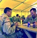 U.S. Soldiers Enjoy Hot Meals at Bagram Air Base in Afghanistan