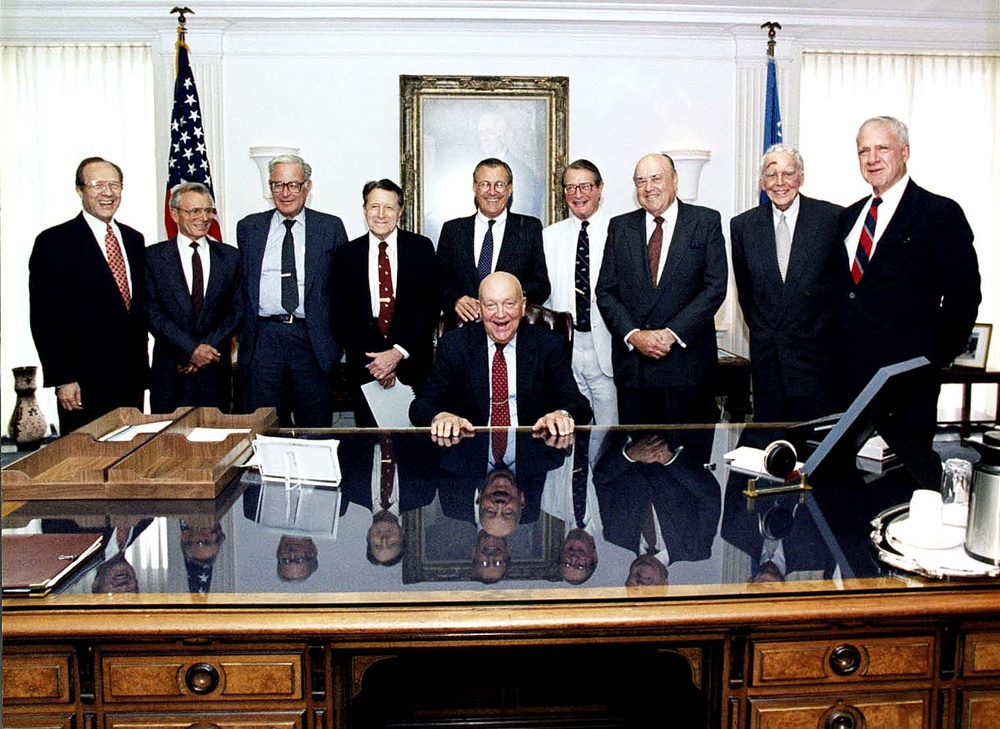 Longtime Pentagon Official Surrounded by Defense Secretaries He Served