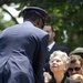 Gen. Lyles Presents Flag to Gen. Davis' Sister at Arlington Funeral