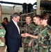 Airman Presents Unit Coin to Deputy Defense Secretary