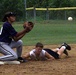 Navy Petty Officer Slides into Second Base at Armed Forces Softball Tournament
