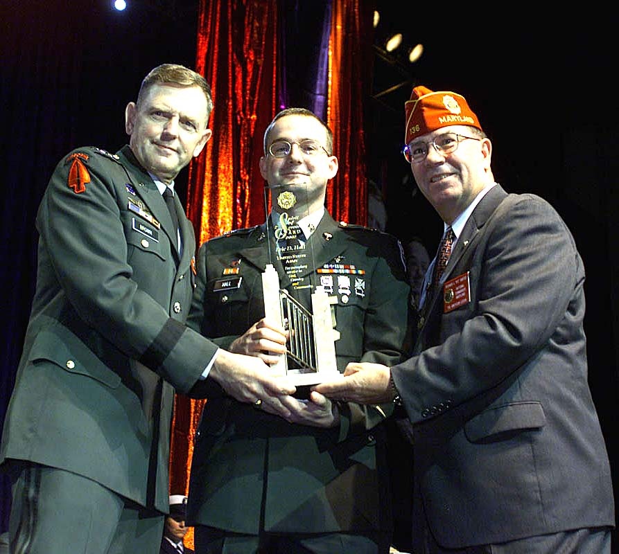 Army Spc. Eric D. Hall Receives American Legion's 2002 Spirit of Service Award