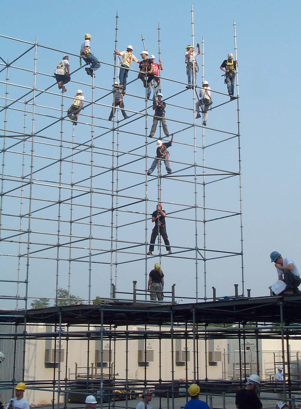 Workers Construct Scaffold for 9/11 Ceremony at Pentagon