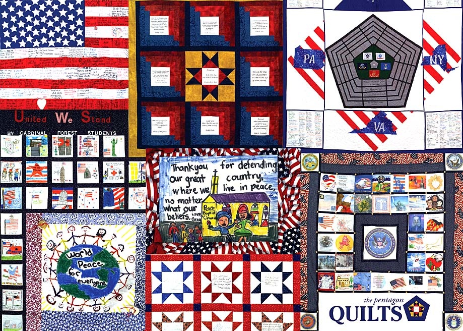 Quilts of Comfort and Patriotism Adorn the Pentagon