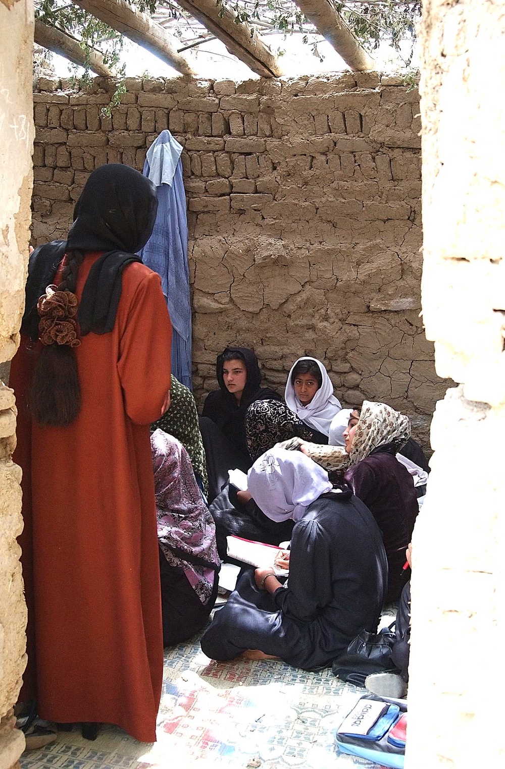 Afghan Woman Leads Girls' School Class Near Bagram Air Base