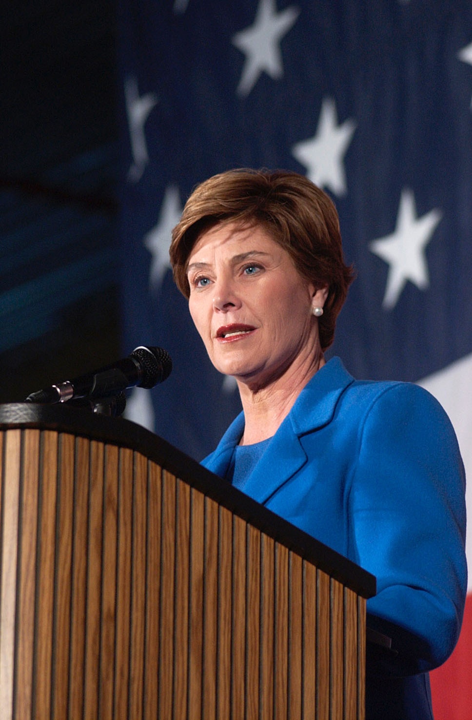 First Lady Laura Bush Promotes Troops to Teachers Program at Wright-Patterson Air Force Base