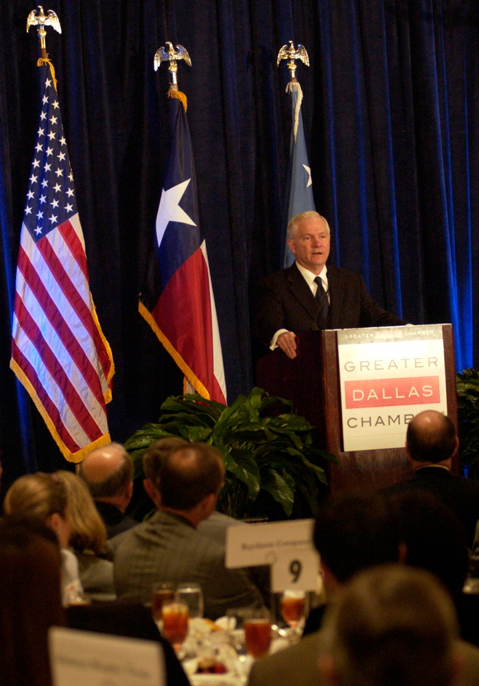 Defense Secretary Gates Addresses Dallas Chamber of Commerce