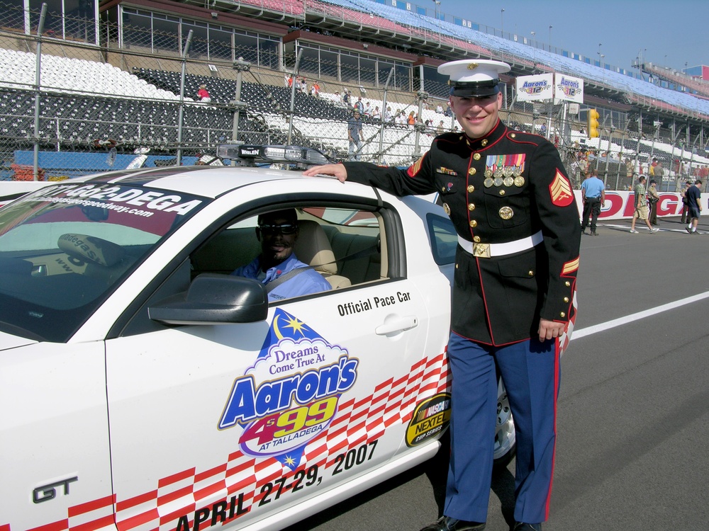 Marine Sgt. Thanks Pace Car Driver for High-Speed Laps at Talladega