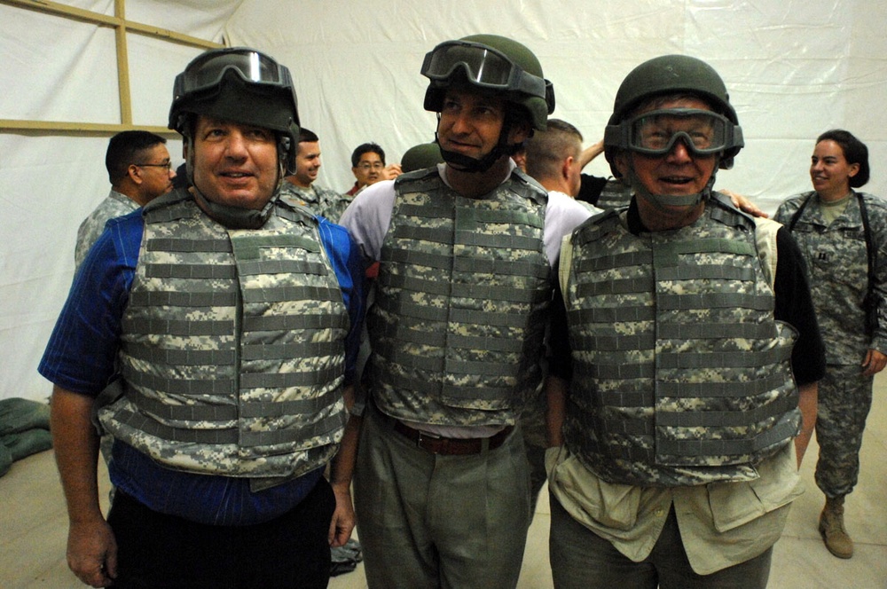 Joint Civilian Orientation Conference Participants Train in Protective Gear at Camp Buehring