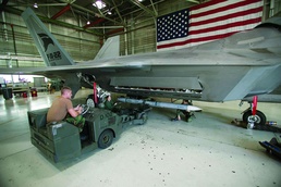 Airmen Prepare F-22A Raptor for Missile Testing at Edwards AFB
