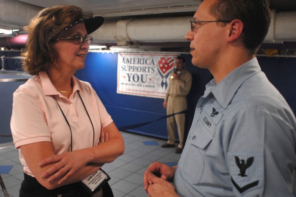 Joint Civilian Orientation Conference Participants Tour USS Eisenhower, Interact with Sailors