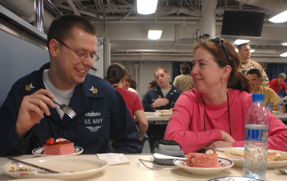 JCOC Participant Shares Meal with Sailor Aboard USS Eisenhower