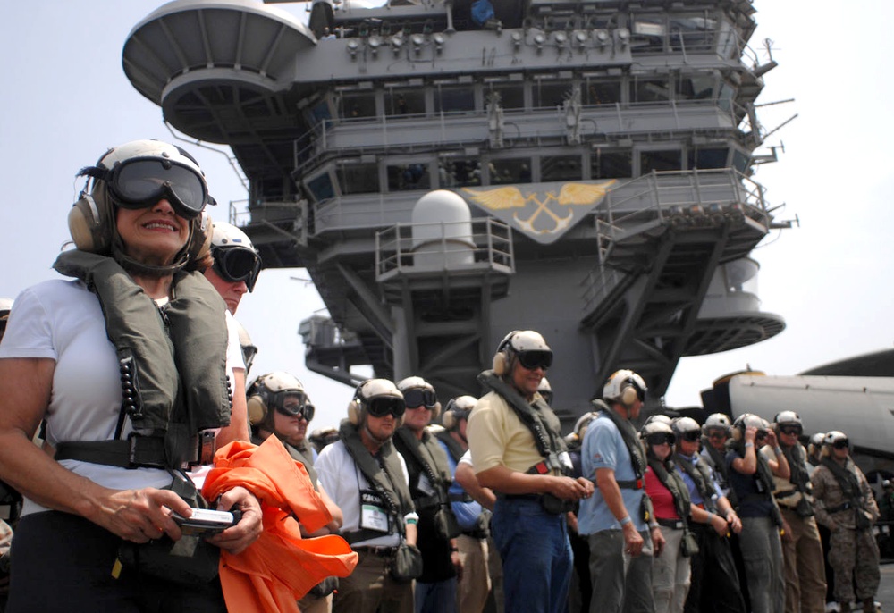 Joint Civilian Orientation Conference Participants Tour USS Dwight D. Eisenhower