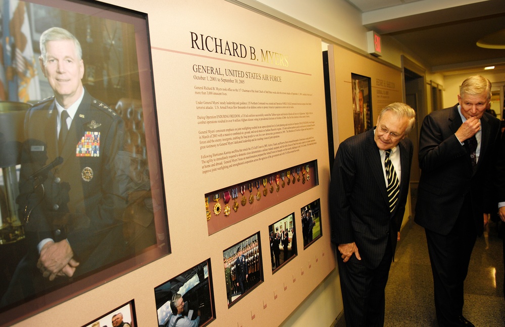 Rumsfeld and Myers Unveil Legacy Board at Pentagon