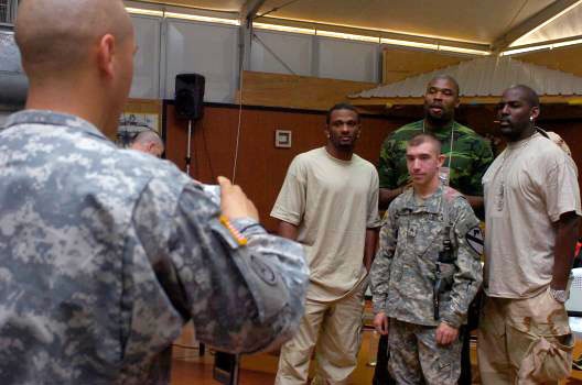 NFL Players Visit Troops in Baghdad