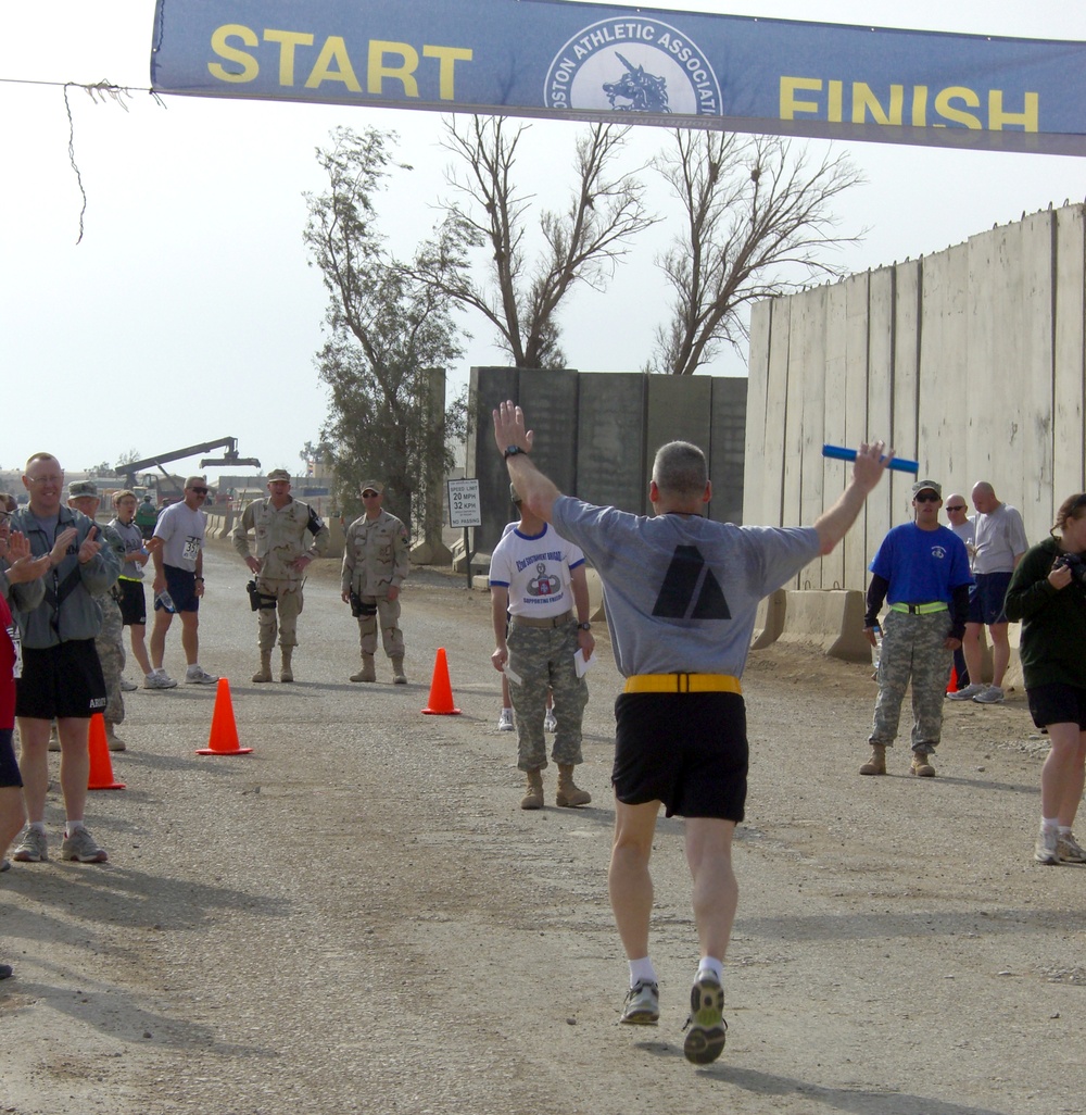 Army Soldier Completes Boston Marathon on Tallil Air Base in Iraq