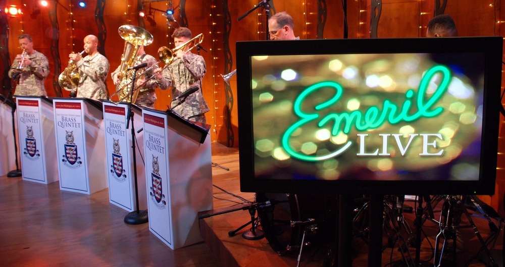 Army Brass Quintet Performs During &quot;Emeril's Army-Navy Cookoff&quot; Taping