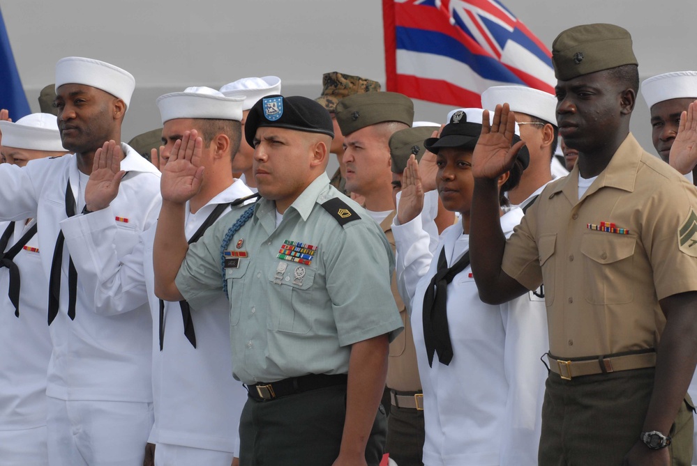 Naturalization Ceremony Held Aboard USS Cleveland