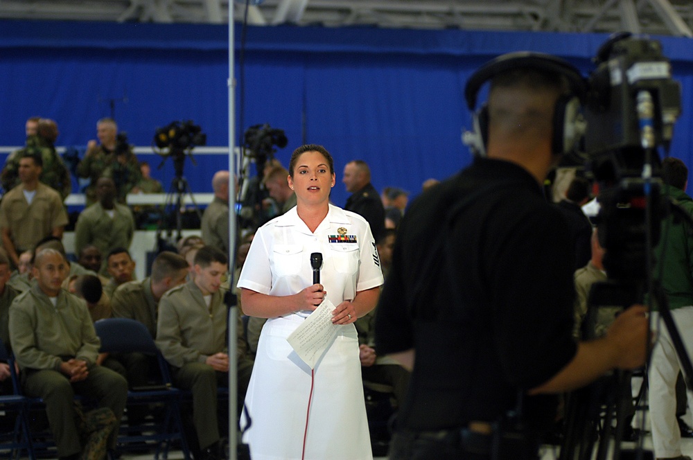 Navy Petty Officer Broadcasts Live from Joint Service Open House