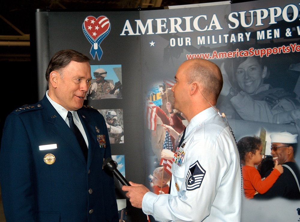 Air Force Chief of Staff Speaks with Pentagon Channel Reporter at Joint Service Open House