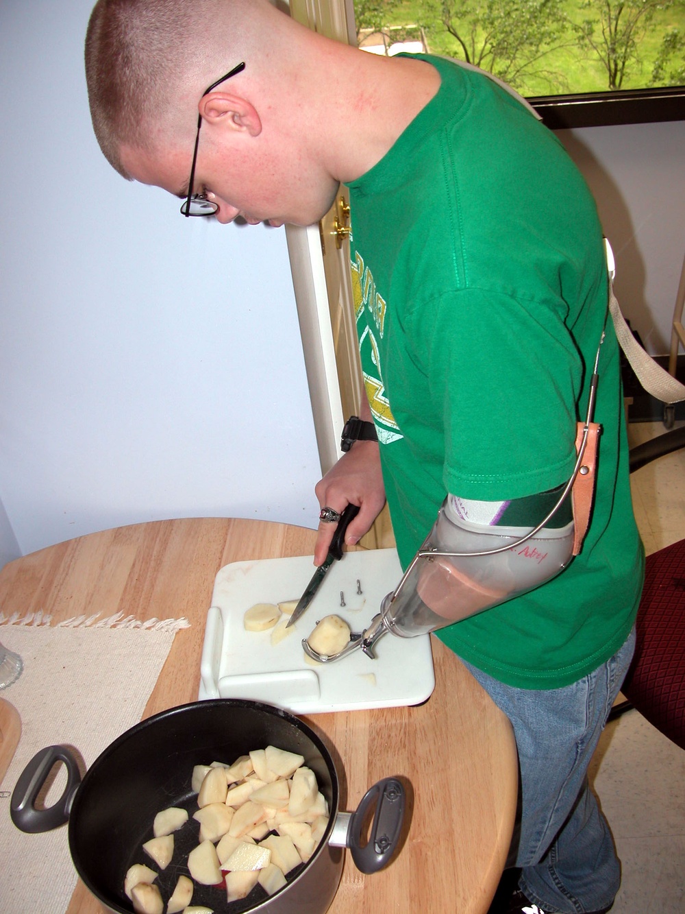 Wounded Marine Learns Cooking Skills at Walter Reed