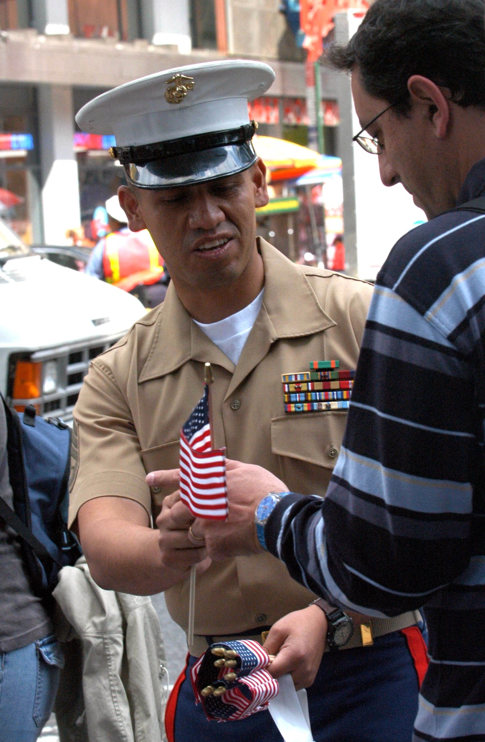 Marine Honors Portuguese Visitor During Fleet Week