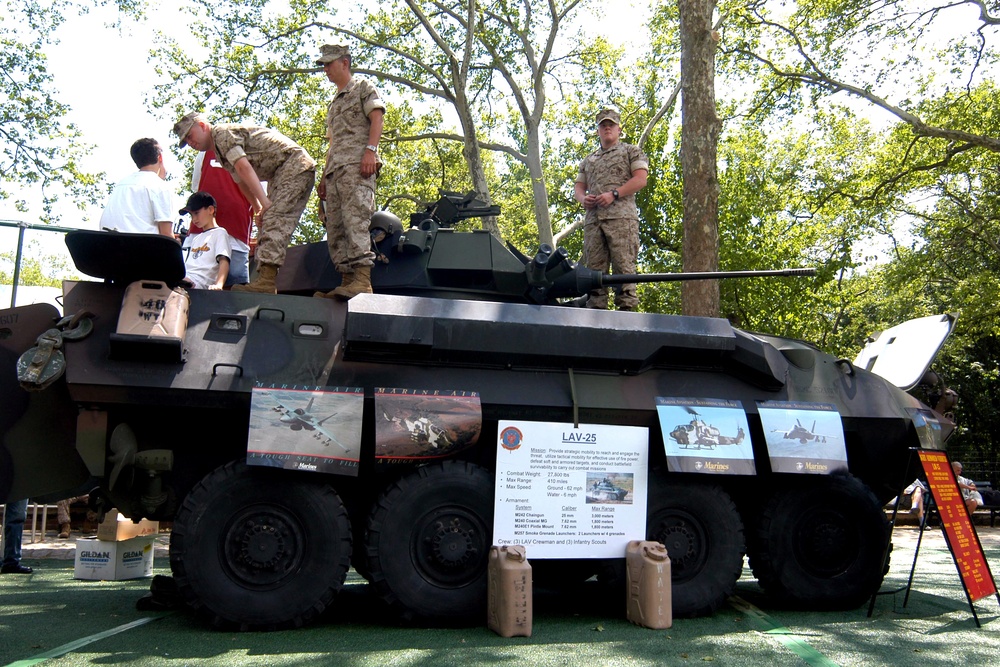 Marines Showcase Light Armored Vehicle to Curious Civilians