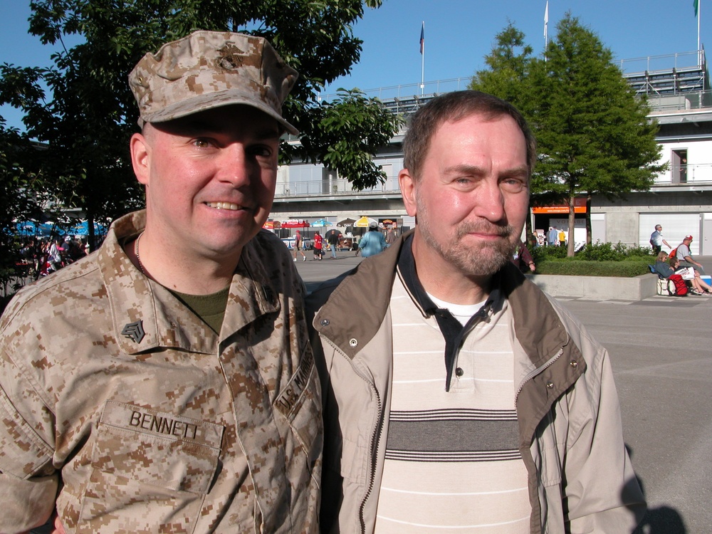 Injured Marine Sergeant Attends Indy 500 with Father