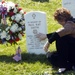 Widow Visits Husband's Grave at Arlington National Cemetery
