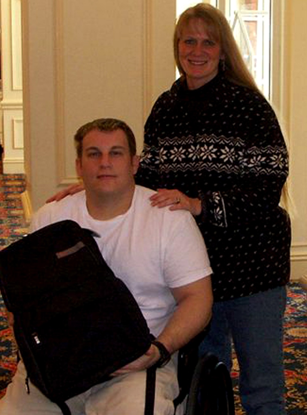 Army Medic Receives Backpack from Operation First Response