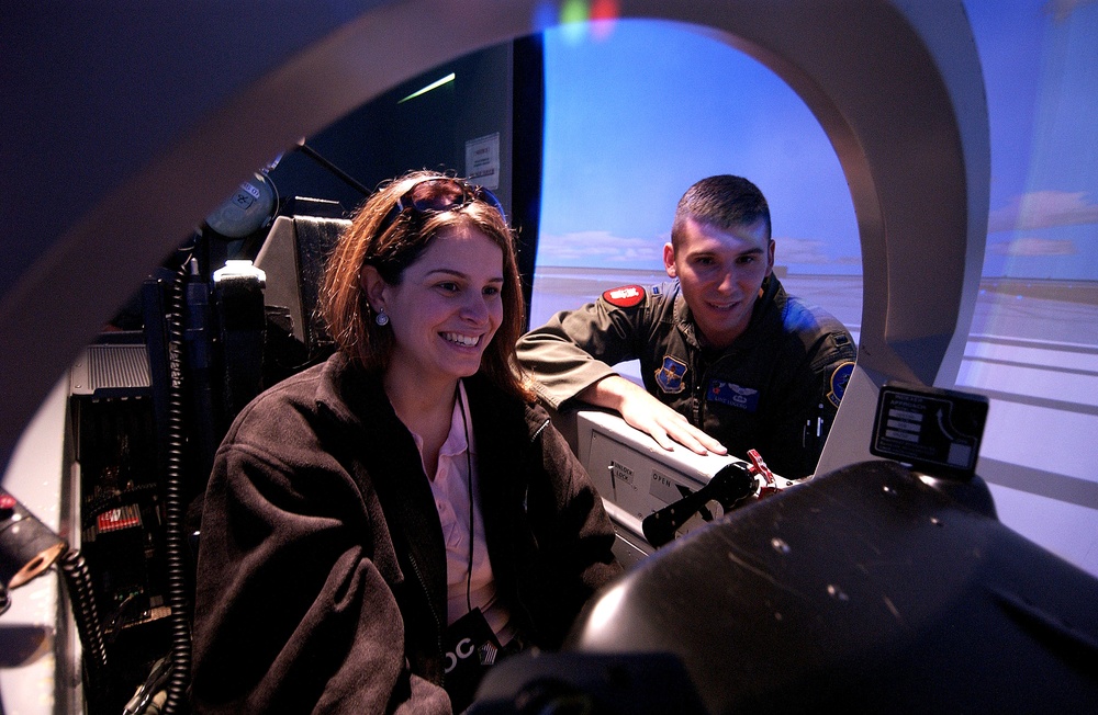 Civilian Leader Experiences Air Force Flight Simulator at Moody AFB