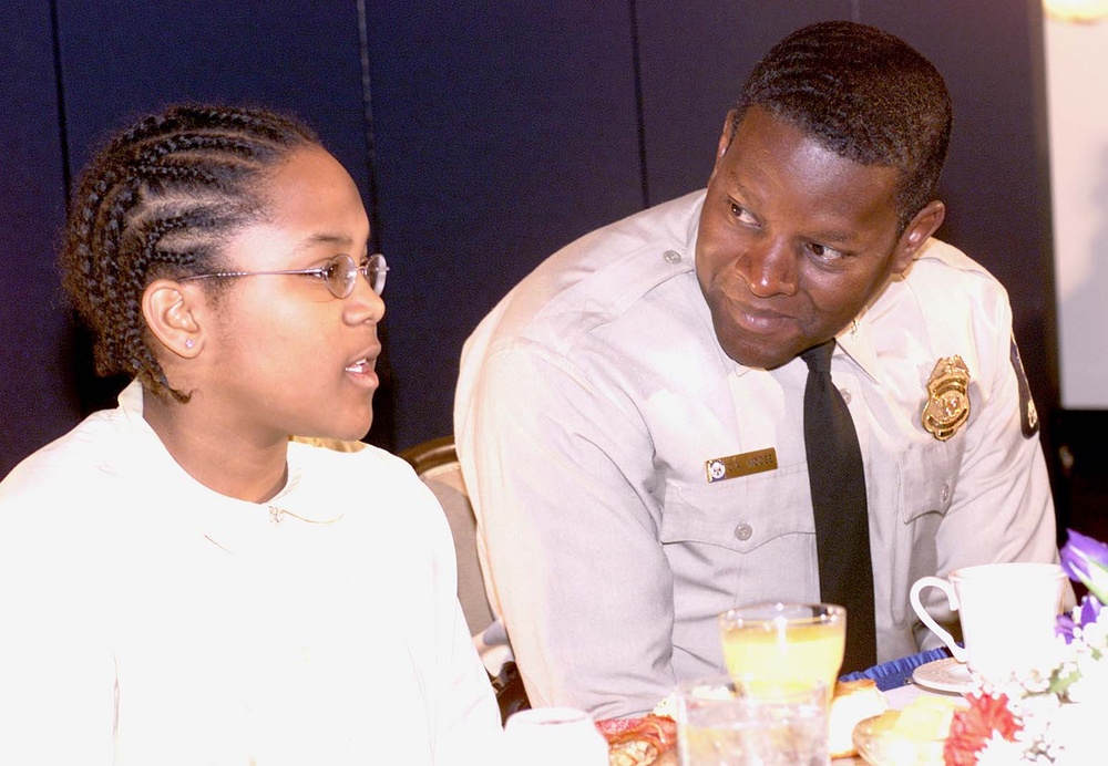 Young Essay Winner Meets Montgomery County Police Chief at DoD's MLK Breakfast