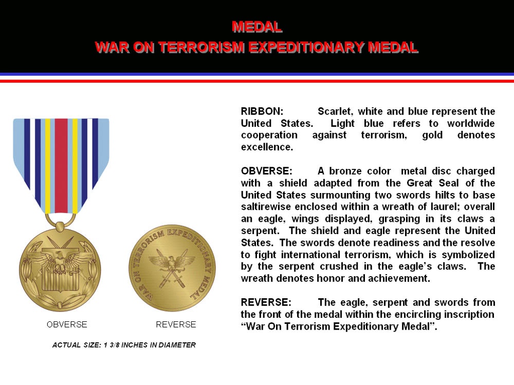 Global War on Terrorism Expeditionary Medal Unveiled