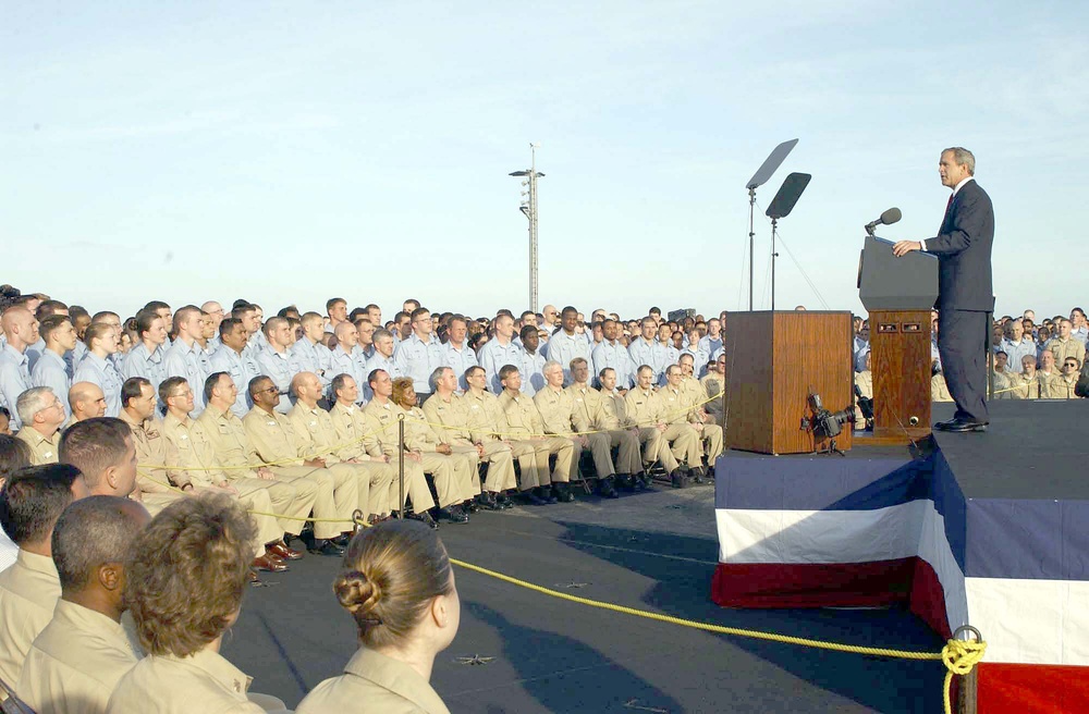 Bush Declares 'Mission Accomplished' Aboard USS Abraham Lincoln
