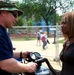 Navy Chief Petty Officer Demonstrates Diving Equipment at Public Service Event