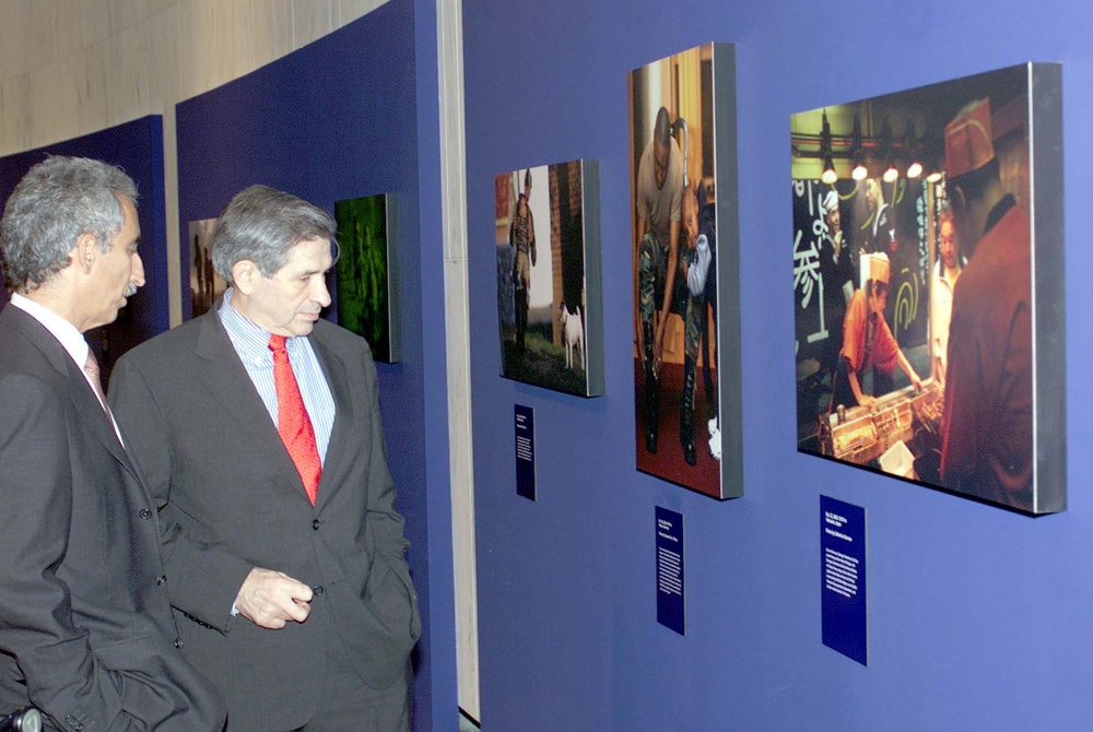 Mathew Naythons Escorts Deputy Defense Secretary Wolfowitz Through Military Exhibit
