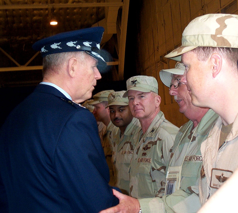 Top Military Leader Visits National Guard Members Returning from Iraq