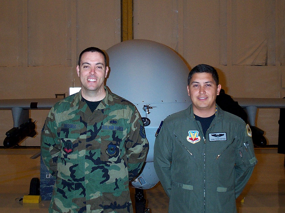 Air Force Specialists Pose with Armed Predator Drone at Open House