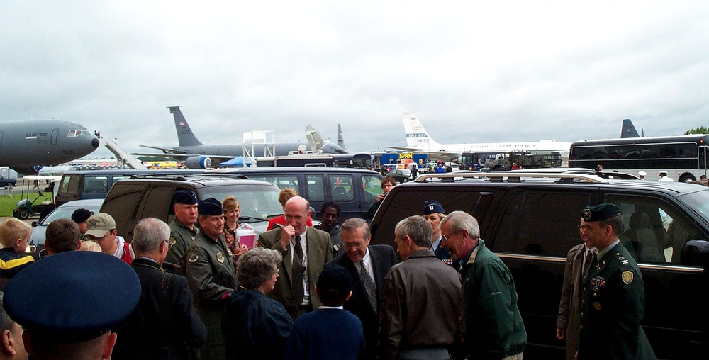 Rumsfeld Meets with Public at Andrews Air Force Base Open House