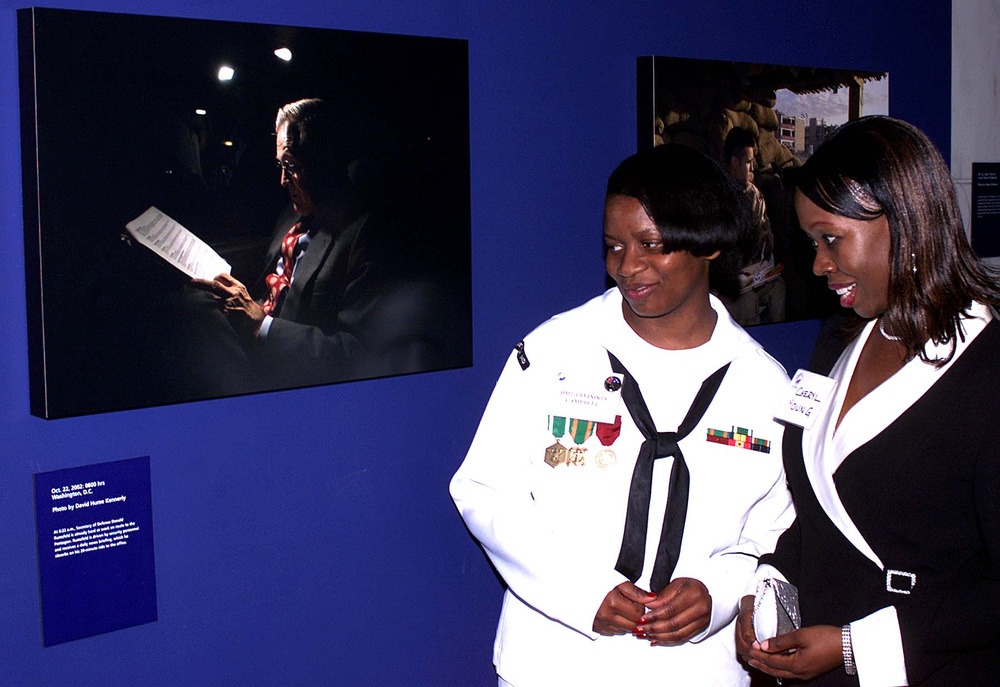 Petty Officer Honored for USS Cole Heroism Discusses Rumsfeld Photo at Women's Memorial