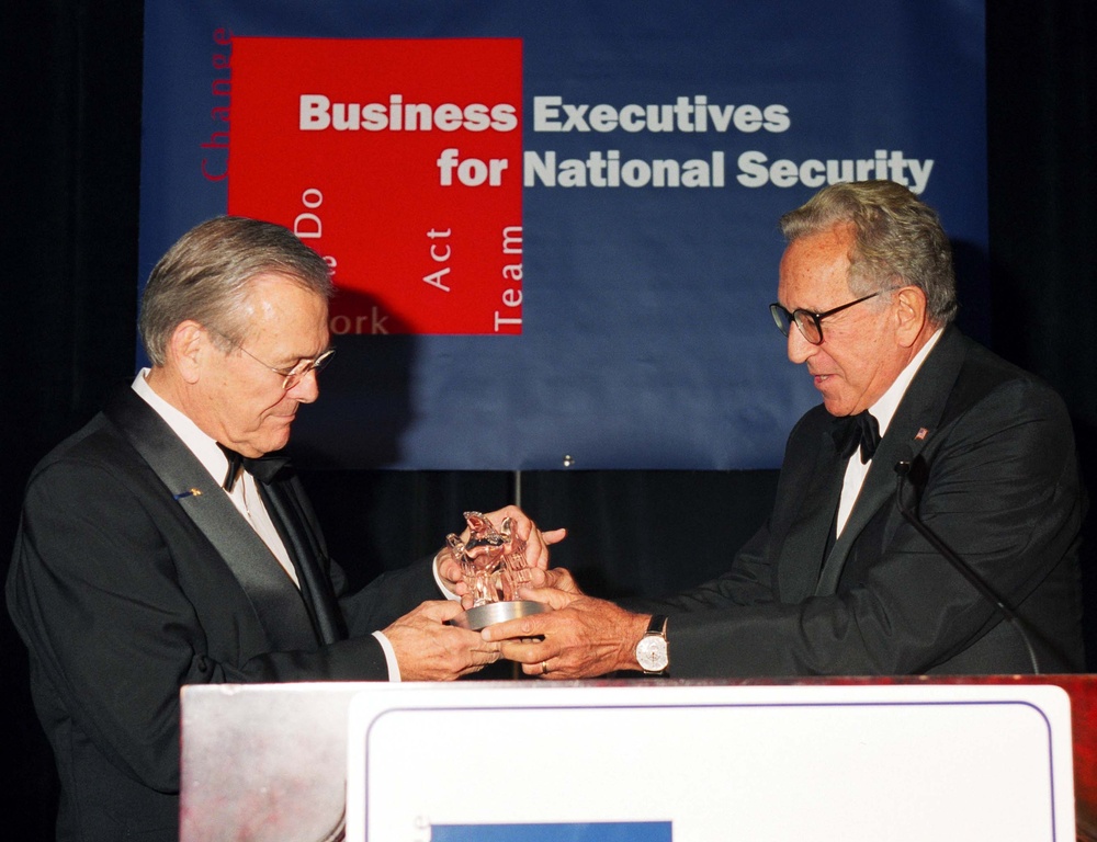 Rumsfeld Honored with Eisenhower Award by Business Executives for National Security