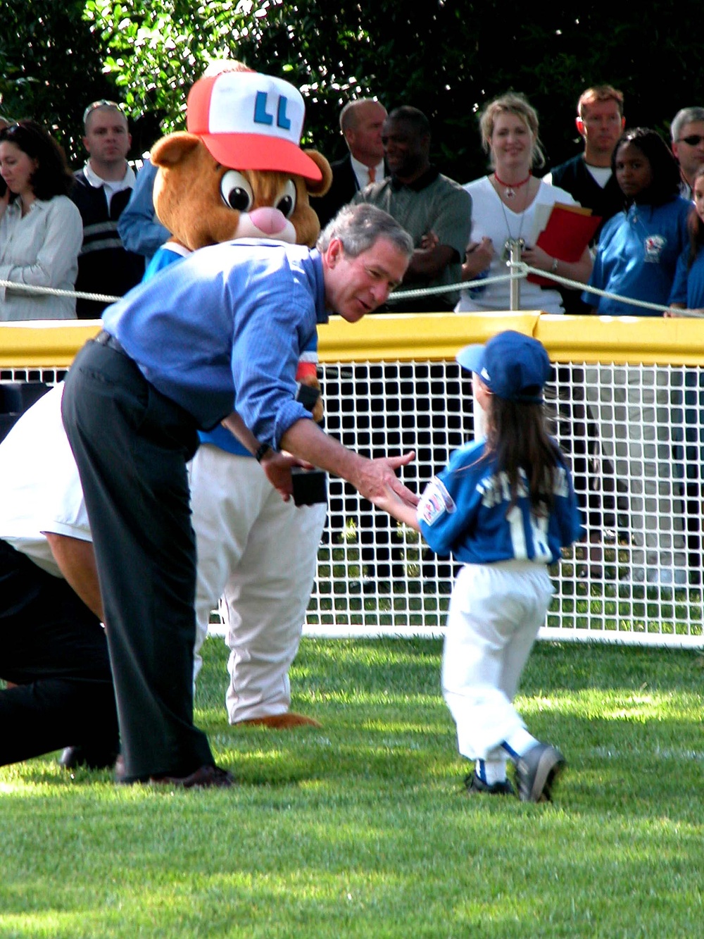 President Bush Hosts Little League Team at White House Tee Ball Game