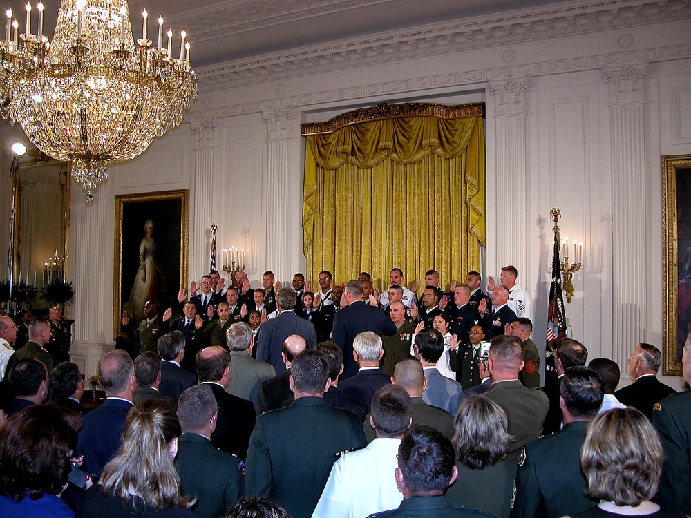 Service Members Renew Commitment at White House Ceremony