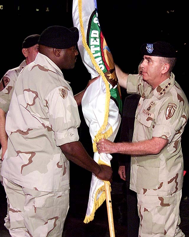 Abizaid Accepts Command of CENTCOM from Rumsfeld