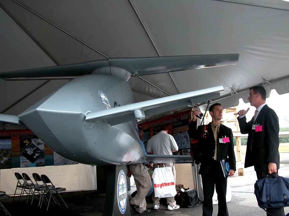Visitors Examine Boeing Dragonfly at Unmanned Aerial Vehicle Demo
